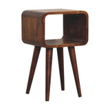 Mini Chestnut Curved Open Bedside IN3311