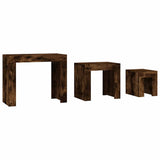 Nesting Coffee Tables 3 pcs Smoked Oak Engineered Wood 815984