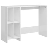 Notebook Desk High Gloss White 102.5x35x75 cm Engineered Wood 808347
