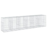 Gabion Basket with Cover 600x100x150 cm Galvanised Iron 3295218