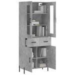 Highboard Concrete Grey 69.5x34x180 cm Engineered Wood 3198541
