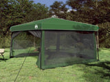 Camping Tent Set Folding 2 pcs Green Taffeta and Fabric 3337174