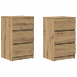 Bedside Cabinets with 3 Drawers 2 pcs Artisan Oak 39x35x65 cm 861354