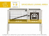 Wooden Rabbit Hutch, Guinea Pig Cage, with Removable Tray, Openable Roof T3398P555852