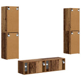 TV Cabinet Set 6 pcs Old Wood Engineered Wood 3409130