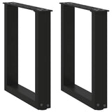Coffee Table Legs U-Shaped 2 pcs Black 38x cm Steel 4013152