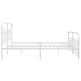 Metal Bed Frame without Mattress with Footboard White 200x200cm 377191