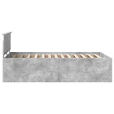 Bed Frame Concrete Grey 135 x 190 cm Engineered Wood 3408588