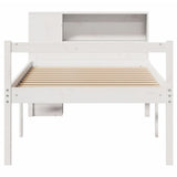 Bookcase Bed without Mattress White 90x190 cm Single Solid Wood Pine 3321991