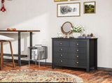 Elegant Chest of Five Drawers - Black T3398P344766