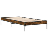 Bed Frame without Mattress Smoked Oak 90x190 cm Single 845053
