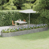 Garden Raised Bed Galvanised Steel 507x100x36 cm Silver 319012