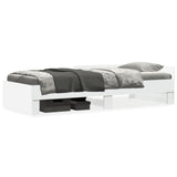 Bed Frame without Mattress White 90x190 cm Single Engineered Wood 849586