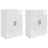 Cabinet Set 2 pcs High Gloss White Engineered Wood 3416785