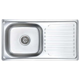 Kitchen Sink with Strainer and Trap Stainless Steel 145073
