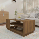 Coffee Table Brown Oak 102x55x43 cm Engineered Wood 813085