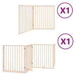 Dog Gate with Door Foldable 6 Panels 480 cm Poplar Wood 3155557