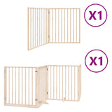 Dog Gate with Door Foldable 6 Panels 480 cm Poplar Wood 3155557
