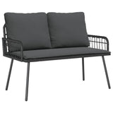 Garden Dining Set 2 pcs Black Poly Rattan 3328646