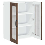 Wall Glass Cabinet LUCCA Brown Oak 60 x 31 x 80 cm 885092