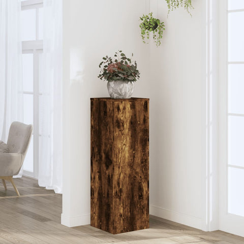 ZNTS Plant Stand Smoked Oak 33x33x100 cm Engineered Wood 852955