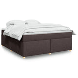 Box Spring Bed with Mattress Dark Brown 180x200 cm Fabric 3285397