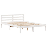 ZNTS Bed Frame with Headboard without Mattress White 150x200 cm King Size 3306648