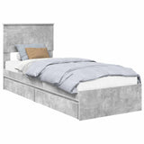 Storage Bed Concrete Grey 75 x 190 cm Engineered Wood 3410850
