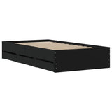 Bed Frame with Drawers without Mattress Black 100x200 cm 3207288