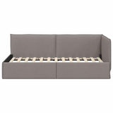 Corner Bed Frame with Headboard Taupe 90 x 190 cm Velvet 42016460