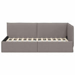 Corner Bed Frame with Headboard Taupe 90 x 190 cm Fabric 42016460
