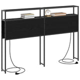 Storage Headboard with Shelf Black oak 140 cm Engineered wood 859750