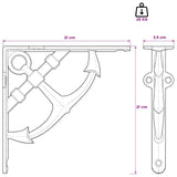 Wall Shelf Brackets 12 pcs Black 21 x 21 x 3.5 cm Steel 42038914