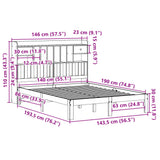 Bookcase Bed without Mattress White 140x190cm Solid Wood Pine 3322594