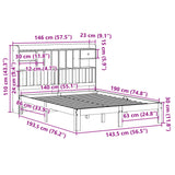 Bookcase Bed without Mattress 140x190cm Solid Wood Pine 3322593