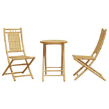 ZNTS 3 Piece Bistro Set Bamboo 3278534