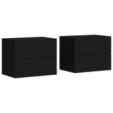 ZNTS Wall-mounted Bedside Cabinets 2 pcs Black 45x30x35 cm 848328