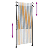 Outdoor Roller Blind Yellow and White 100x270 cm Fabric&Steel 368772