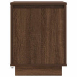 ZNTS Bedside Cabinet with LED Lights Brown Oak 38x34x50 cm 861277