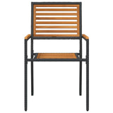 Garden Stacking Chairs 4 pcs Brown and Black 3403058