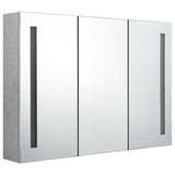 ZNTS LED Bathroom Mirror Cabinet Concrete Grey 89x14x62 cm 326525