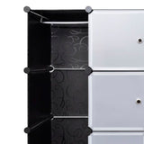 Modular Cabinet 18 Compartments Black and White 37x146x180.5 cm 240501