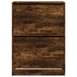 Shoe Cabinet with 2 Flip-Drawers Smoked Oak 80x42x108 cm 3214403