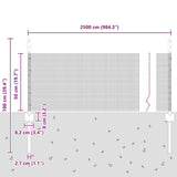 Welded Wire Fence with Posts 25 x 0.5 m Galvanised Steel Green 3336467
