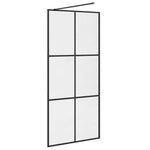 Walk-in Shower Wall with Clear ESG Glass 90x195 cm Black 151024