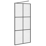 Walk-in Shower Wall with Clear ESG Glass 90x195 cm Black 151024
