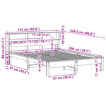 ZNTS Bed Frame without Mattress 140x200 cm Solid Wood Pine 3309737