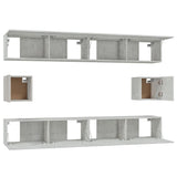 6 Piece TV Cabinet Set Concrete Grey Engineered Wood 3114369