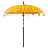 Balinese Parasol Yellow 215 x 215 x 260 cm Cotton and Wood 42006461