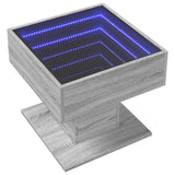 Coffee Table with LED Grey Sonoma 50x50x45 cm Engineered Wood 847530